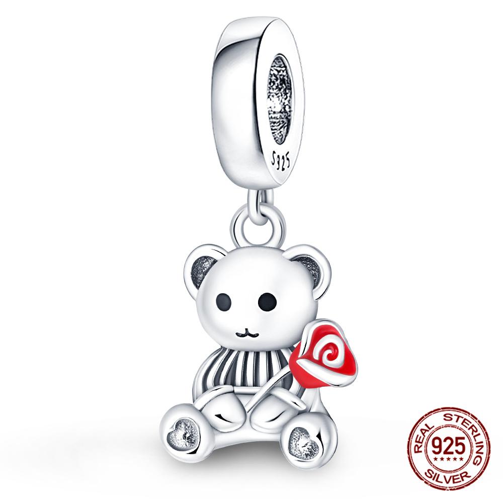 100% 925 silver Animal Series Bulldog Zebra Squirrel Charms Fit Original 925 Bracelet DIY Jewelry Making Women Gift