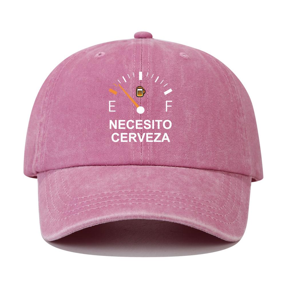 NECESITO CERVEZA Spanish Slogan Print Baseball Cap Washed Cotton Dad Hat Outdoor Adjustable Sun Protection Sports Caps Hats