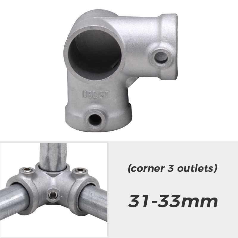 Potrubní armatura Konektor Hliníková slitina Ocelový Kruhový potrubní konektor Koleno Rohové Rámové Upevňovací prvky DN15 DN20 DN25 1 palec