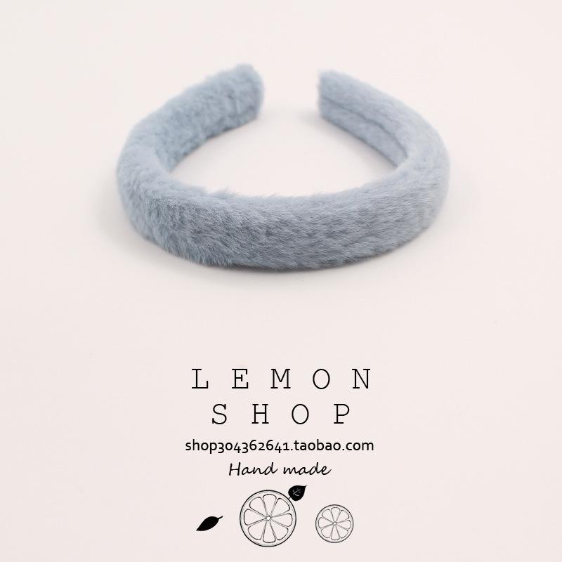 

2025 Autumn/Winter Women s Plush Hairband: High-End Headwear & Hair Clip сірий колір/синій