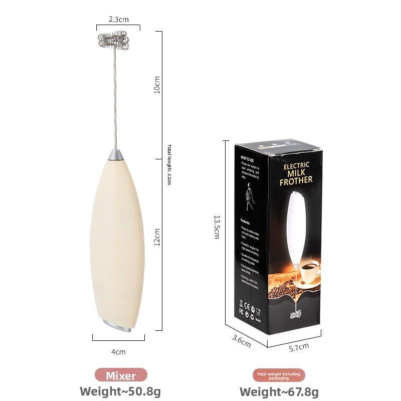 Home Kitchen Handheld Milk Frother With 304 Stainless Steel Beater For Coffee And Egg Mixing