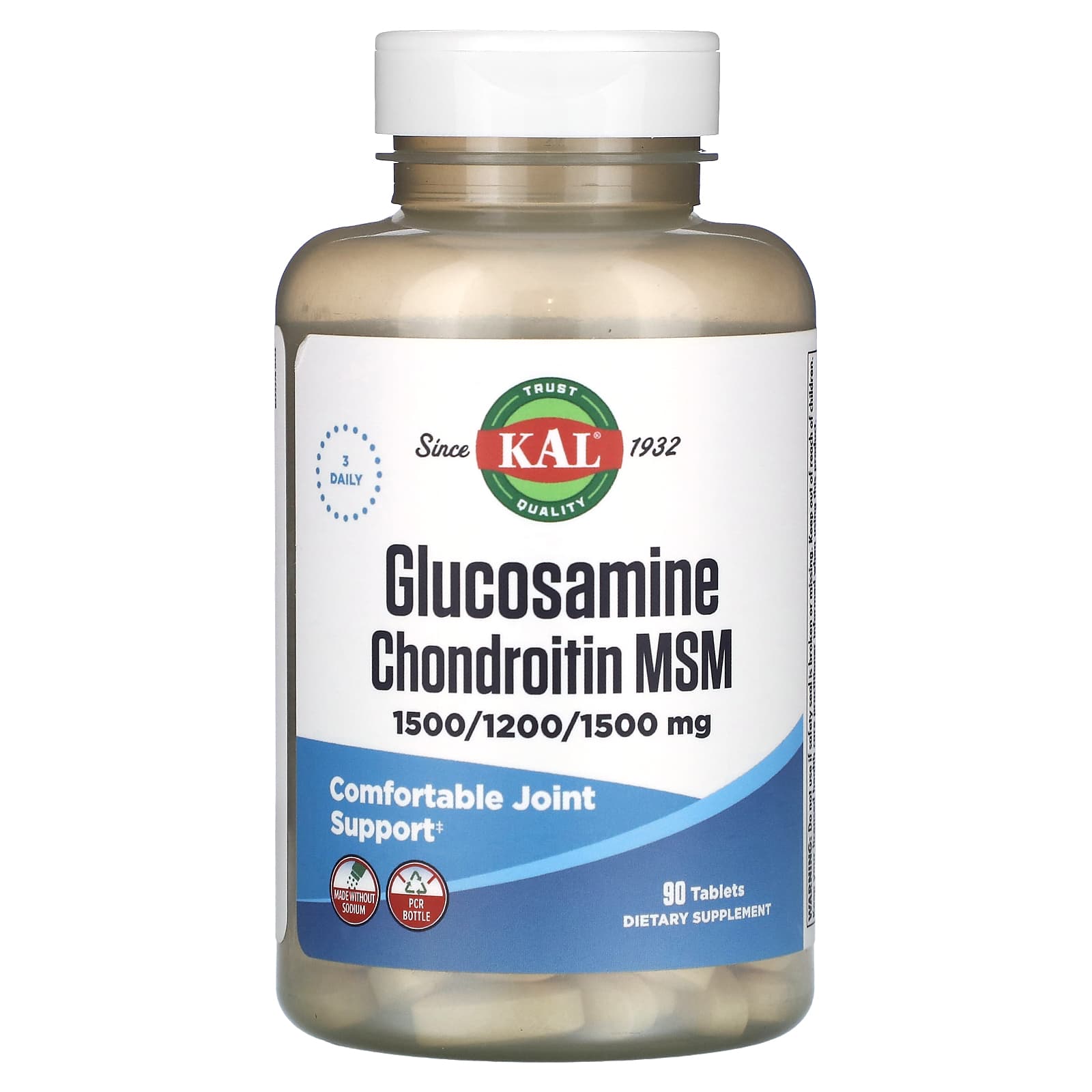 

Glucosamine Chondroitin Msm, Sodium Free, 90 Tablets
