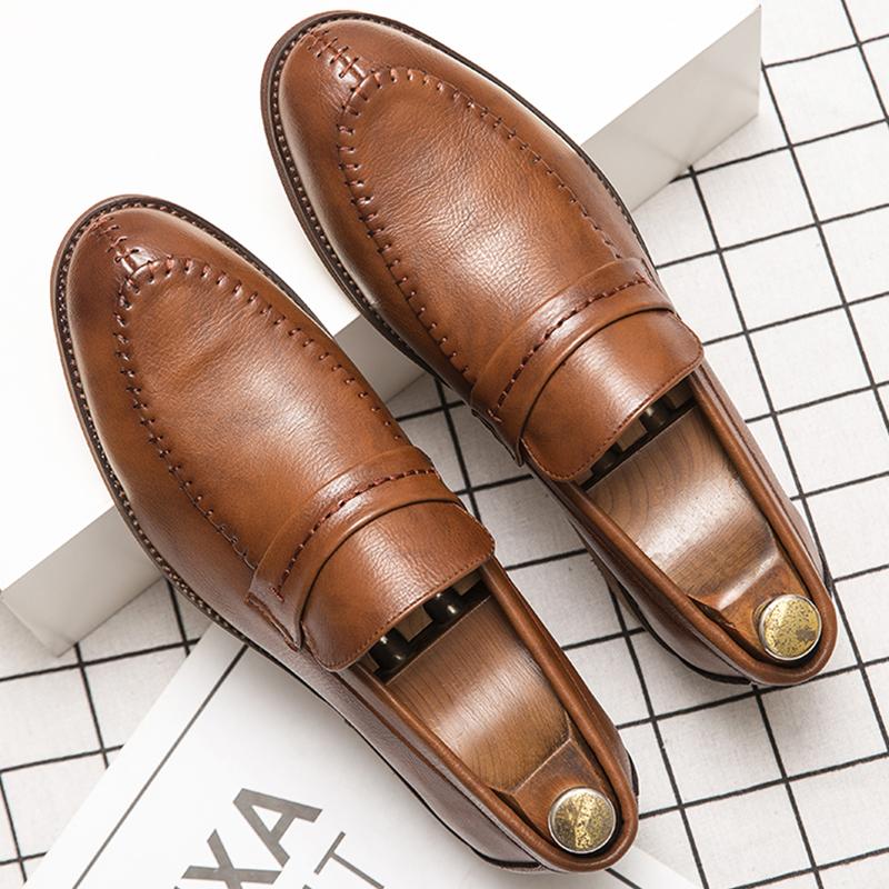 Social Leather Shoes Men Flat Casual Business Leather Shoes Male Classic Men's Loafers Office Dress Shoes