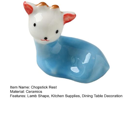 1/4 Pièces Repose-baguettes en Céramique Agneau Mouton Dîner Baguettes Cuillères Fourchettes Support Animal Vaisselle Support Rangement Décoration Table de Cuisine