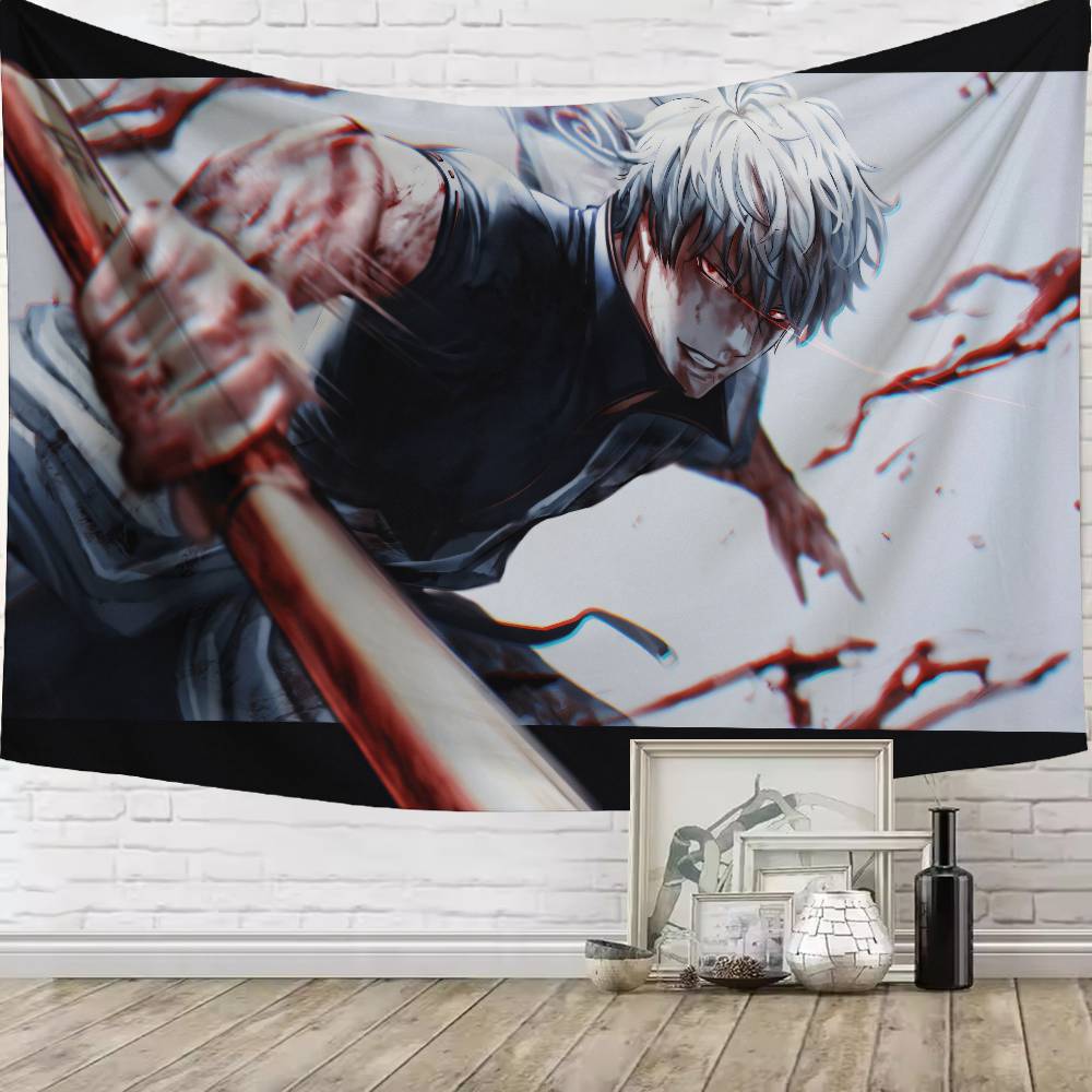 Large Cool GGintokiS Sakata Funny Popular Anime Popular Room Decoration Wall Tapestry Art Room Home Decor Wall Art Decor