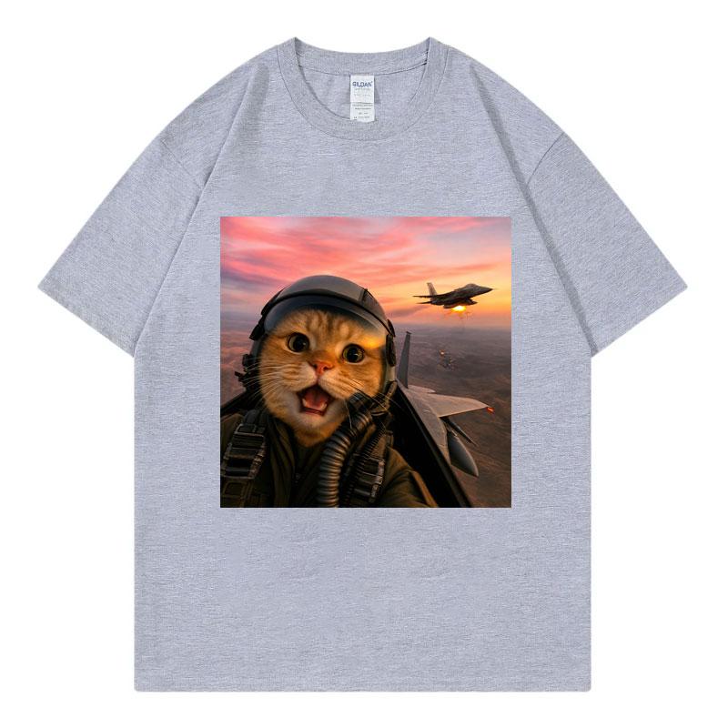 Funny Flying Cat Meme Graphic T Shirts Unisex Unisex Clothing Kawai Fashion Tshirt Summer Casual 100cotton Short Sleeve Tshirts