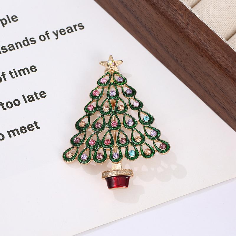 Christmas Tree Brooches For Women Unisex Plant Pins Multi-Color Available Holiday Party Accessories Gifts