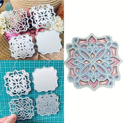 4 adet/lot Katmanlı Çerçeve Metal Kesme Kalıpları Scrapbooking Şablonu Kesme Kalıpları Kart Kabartma Fotoğraf Albümü Şablon Kalıp Dekorasyon El Sanatları