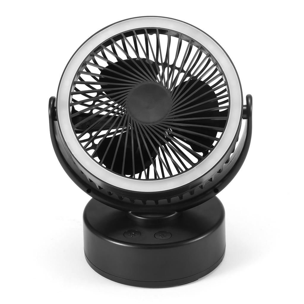 Przenośny wentylator kempingowy na baterie z latarnią LED, zasilany bateryjnie wentylator biurkowy z haczykiem do zawieszania do domu, namiotu, samochodu, na sytuacje awaryjne