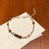 French Vintage Geometric Pearl Necklace With Floral Design For Office And Casual Wear