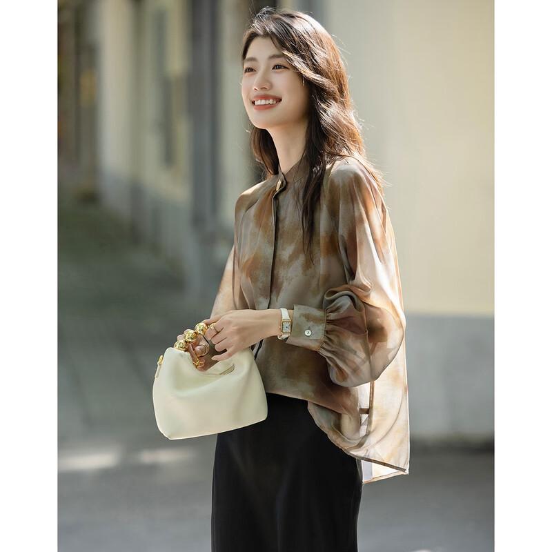 

Женская блузка Demana с ретро-цветочным принтом и воротником-стойкой L