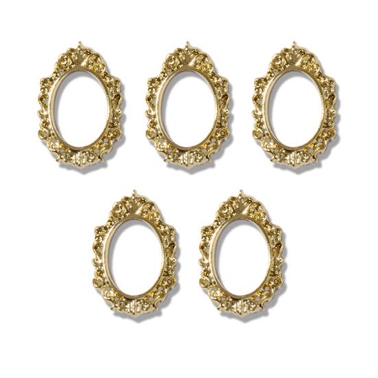 5Pcs/Set DIY Painting Frame Shape Nail Decor Exquisite Stylish Metal Manicure Art Decor