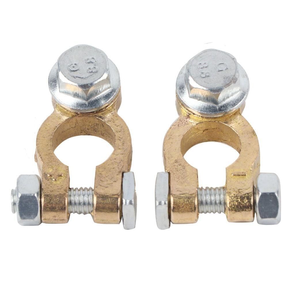 

2PCS Pure Copper Battery Terminal Connectors Alloy Brass Car Battery Terminal Clamps Heavy Duty Secure Fit Protector Set фіолетовий