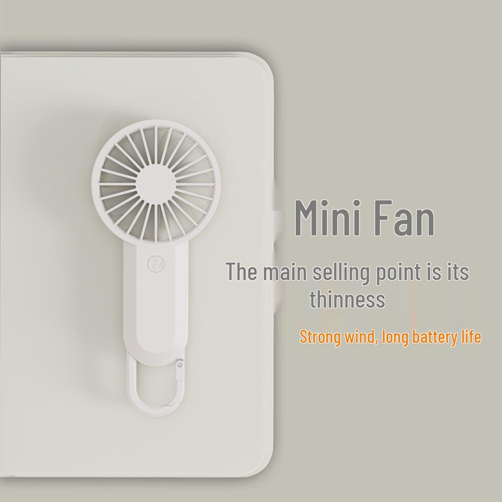 Portable Mini Handheld Fan with Hook - Rechargeable for Outdoor Use