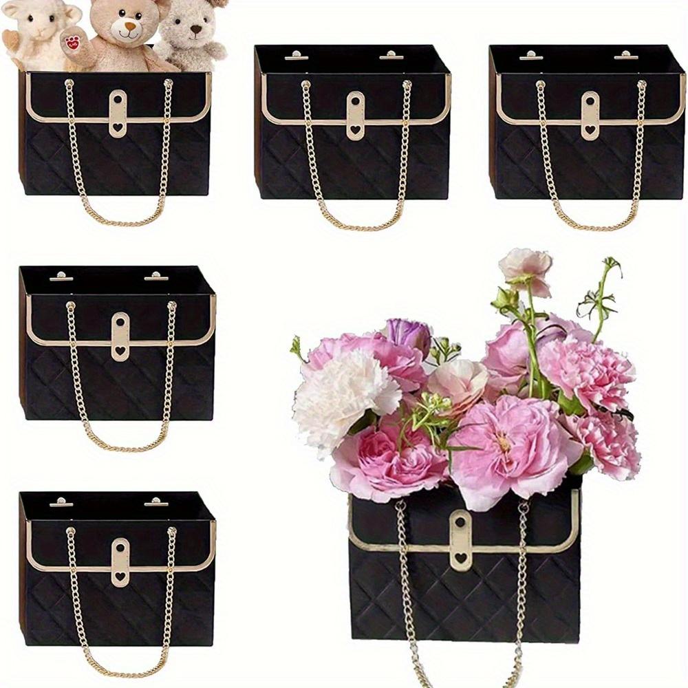 

4 шт./компл., ручная упаковочная сумка для цветов Танабата, складной букет, ручная подарочная коробка для цветов, изысканный букет, цветочная коробка 4pcs чёрный