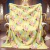 1pc 2D Fresh Floral Theme Pattern Flannel Blanket, Soft HD Digital Print, Cooling Blanket for All Seasons! Soft And Breathable 100% Polyester Fiber, P
