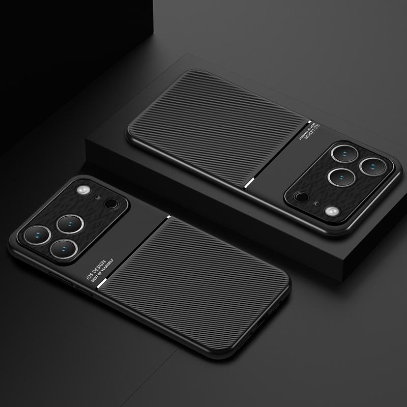 Luksusowe Miękkie Skórzane Etui na Telefon dla iPhone 17 Pro Max 17 Air 16e 14 15 16 plus 13 Mini Pokrowiec z Magnetycznym Uchwytem do Samochodu Capa Fundas