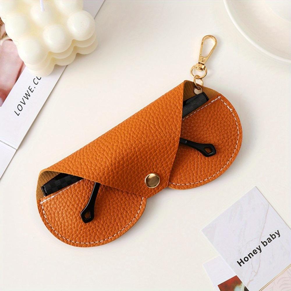 Cute Hanging Faux Leather Sunglasses Reading Glasses Storage Bag Litchi Embossed Glasses Cover Portable Travel Eyewear Holder