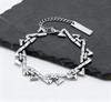 Rock Punk Chain Bracelet for Men,Silver Tone Stainless Steel Chunky Adjustable Chain Wristband,Hip Hop Streetwear Jewelry
