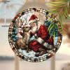 1pc Santa Claus Christmas Stained Glass Door Hanger Window Hanging Pendant Suncatcher Window Decor, Novelty Home Decor, Perfect Durable for Bedroom
