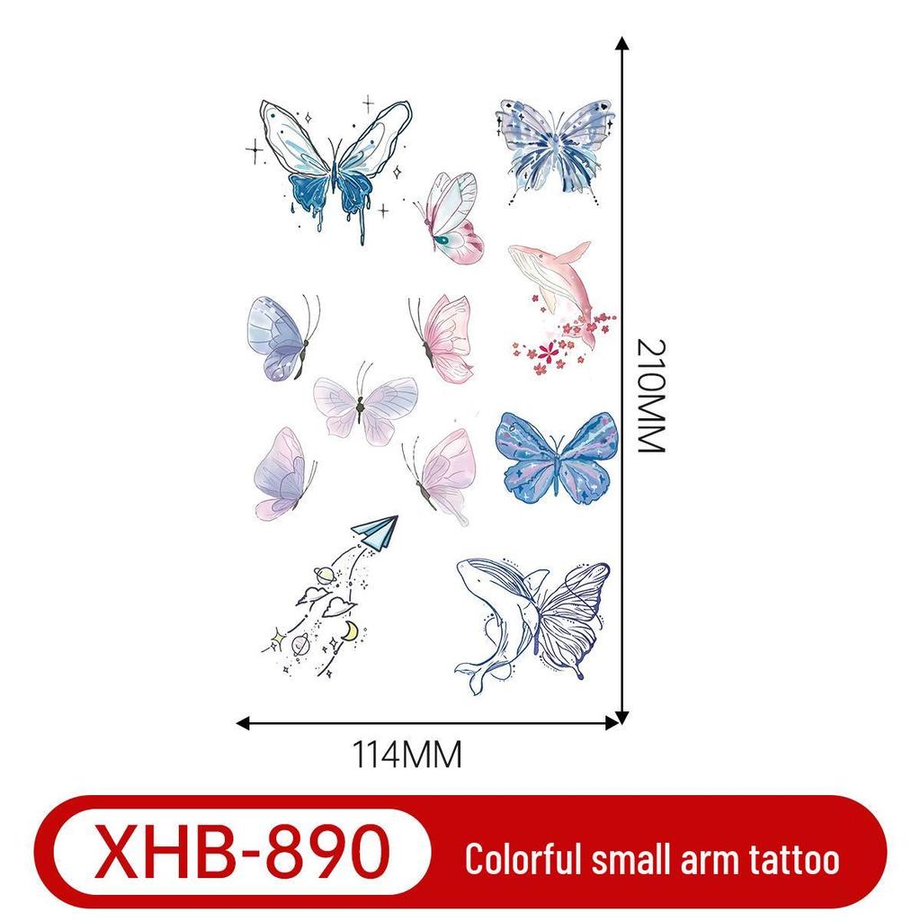 Colorful Butterfly Tattoo: Long-lasting, Waterproof, Semi-permanent Arm Art for a Fresh, Cool Look