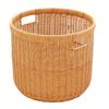 Woven rattan handle dirty clothes bucket, circular clothes storage bucket, bathroom plastic laundry basket, storage basket
