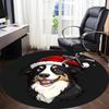 1PC Christmas Dog Office Round Area Rug,  Mat Suitable ForOffice, Under Office Chairs Bedroom Living Room Home Decor, Room Deco