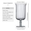 INF06 CRISON Striped Crystal Glass cup/Long Drink Cocktail glass/HIGHBALL GLASS/mixologist 345ml