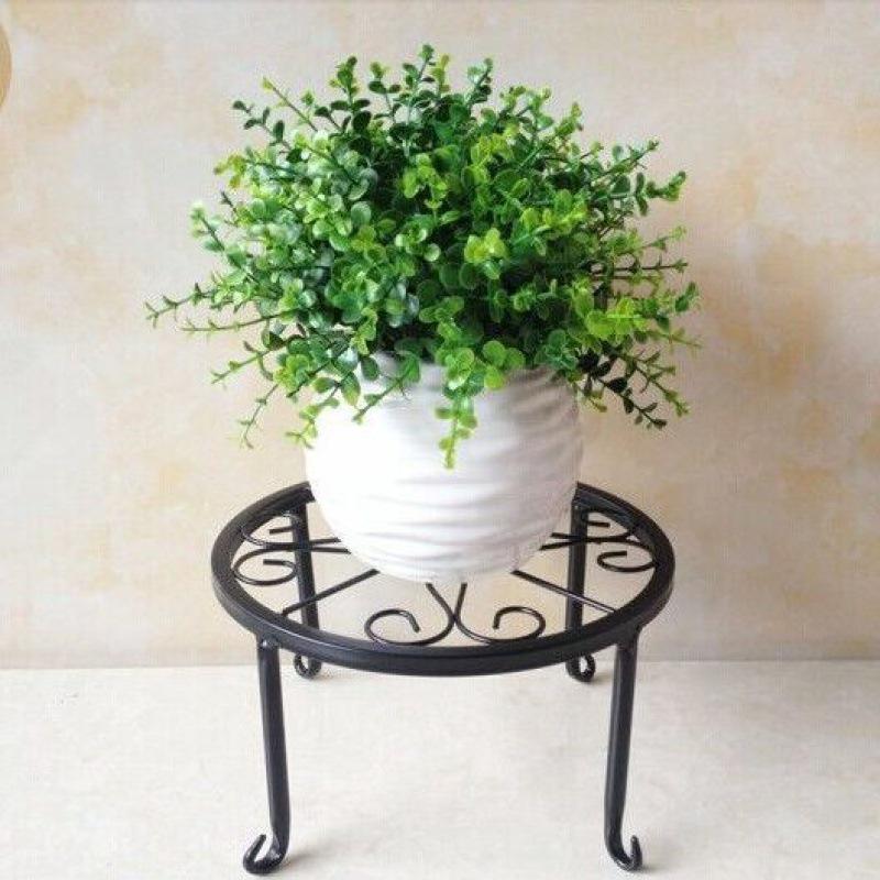Indoor Iron Single Pot Bonsai Stand, European Style Flower Stool, Load-Bearing Up To 100 Catties for Balcony or Floor Display.