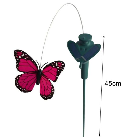 3Pcs Solar Powered Flying Fluttering Fake Butterfly?Stake Garden Ornament Decor