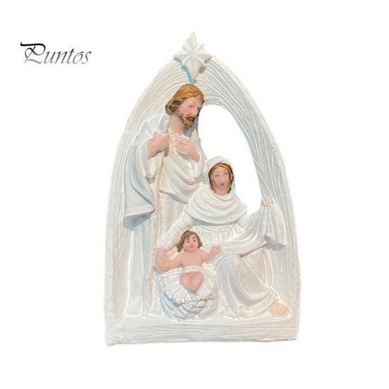 

Святое семейство статуэтка из смолы Рождество Адвент Статуэтка Иосиф Дева Мария Рождение Иисуса Скульптура Домашний офис Настольное украшение Орнамент белый