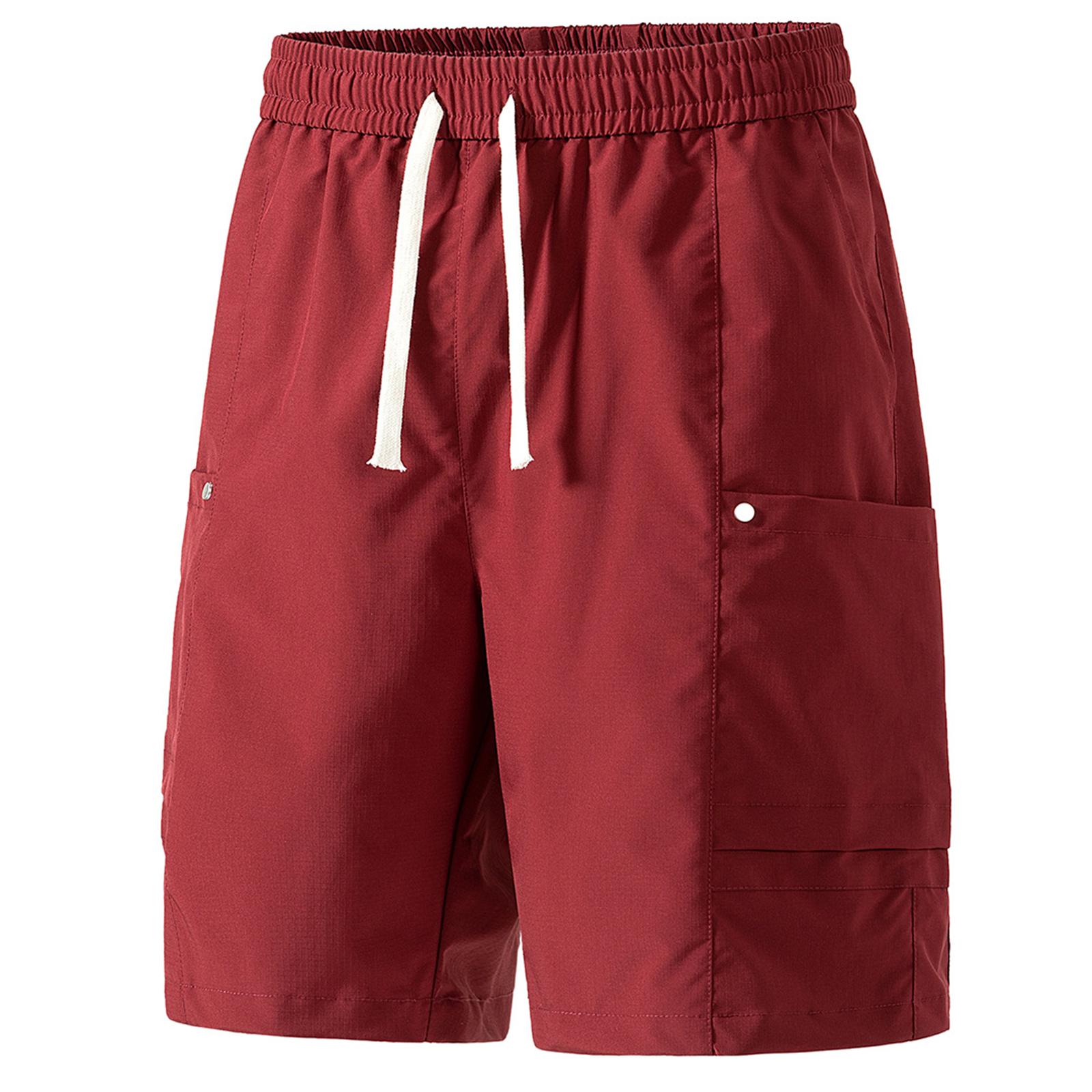

Men s Shorts Running Sports Loose Beach Pants XL винний