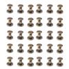 20pcs Flat Head Copper Brass Screws Nuts Nails Rivets Leather Cap Accessory (6.5mm)