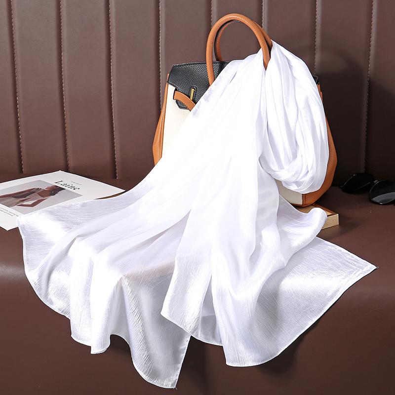 Large Size Silkly Stain Scarf Women Plain Foulard Femme Luxury Hijab Long Bandana Evening Party Dress Shawls and Wraps