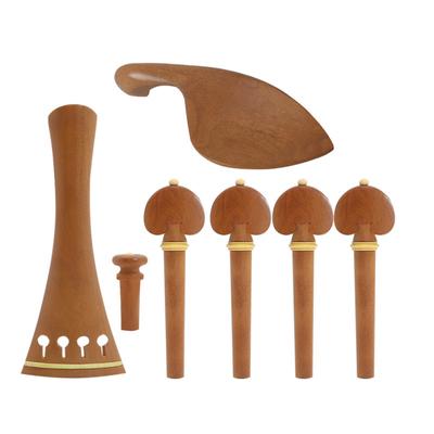 Violin Spare Jujube Wood Violin Fitting 4/4 with Violin Chinrest  Tailpieces Pegs End