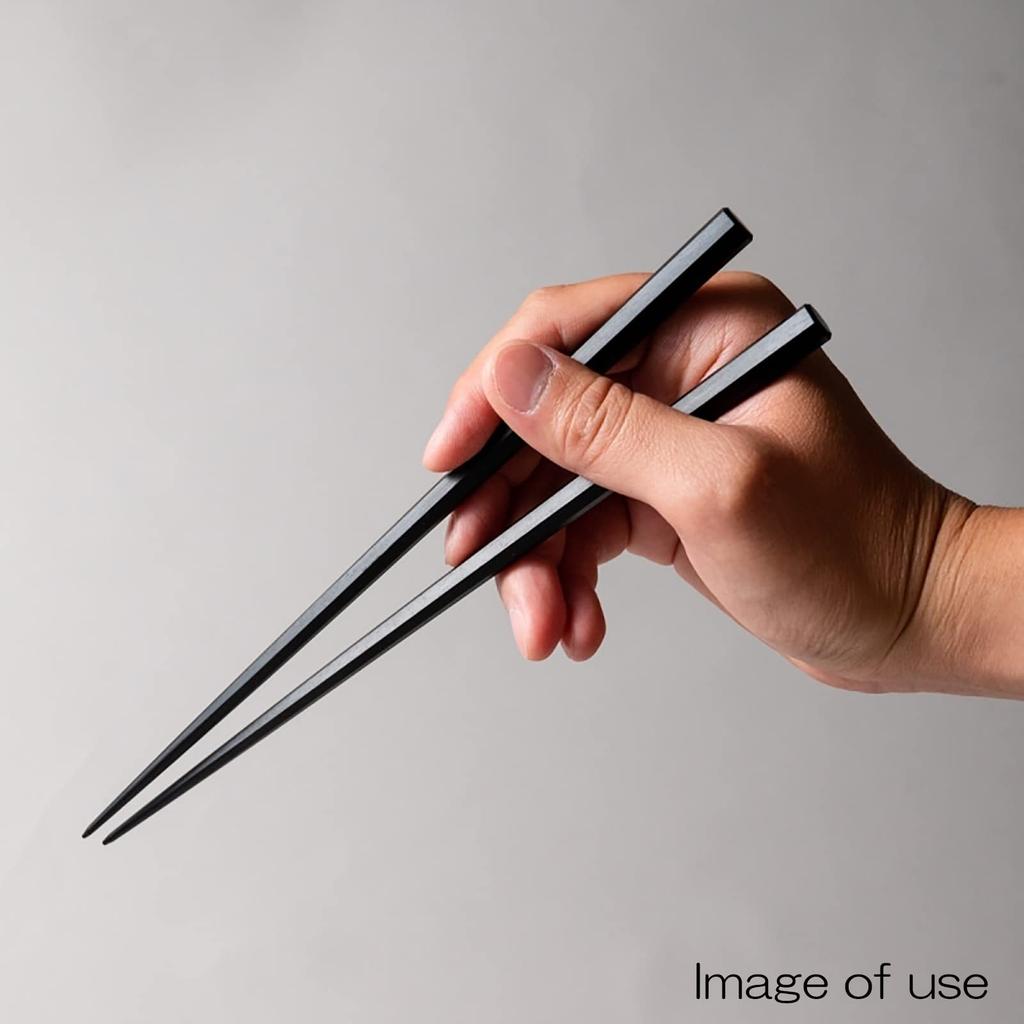 Vysoké přírodní made in Japan Hůlky, kvalita, dřevo, 23,5 cm, silné, šestihranné, lak, eben, černá, G-64543