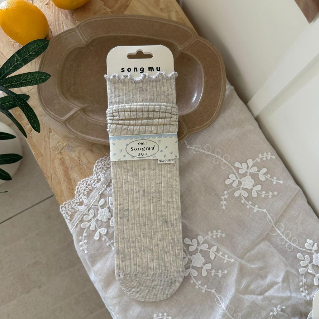 White Lace Socks, Socks, Summer Thin Ballet Style Girls, Anti-Pilling, Summer Long Piles Of Socks, Cotton Socks