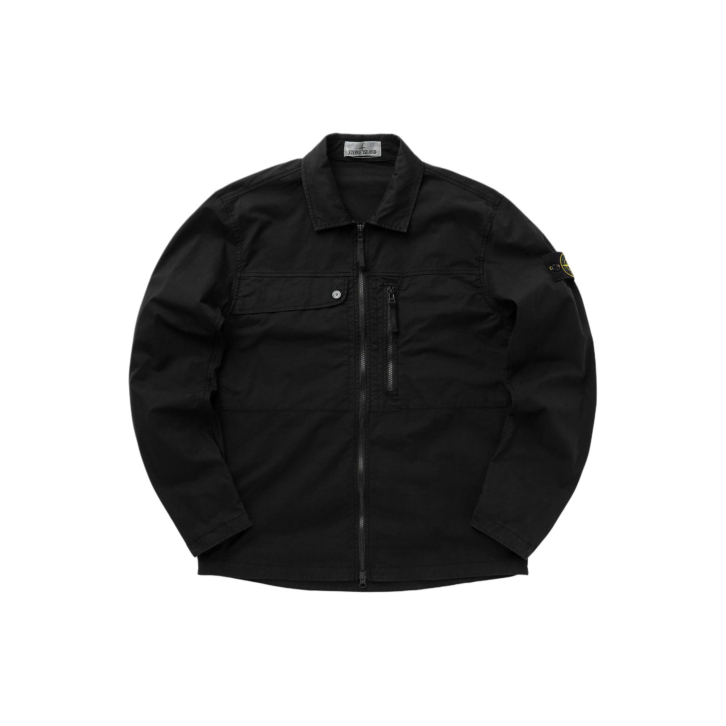 

Stone Island Stretch Overshirt Black Men Tops 801510210-V0029 XXL