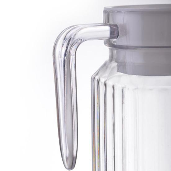 2Pcs Fridge Glass Water Jug with Lid Food Grade Spill-Free Spout Design Transparent Coffee Milk Juice Pitcher Jug