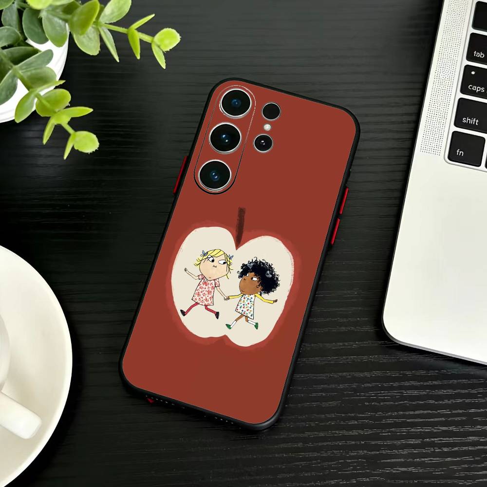Charlie and Lola Cartoon Phone Case For Samsung S26,S25,S24,S23,S22,S21,S20,Plus,Fe,Lite,Others Black Cover