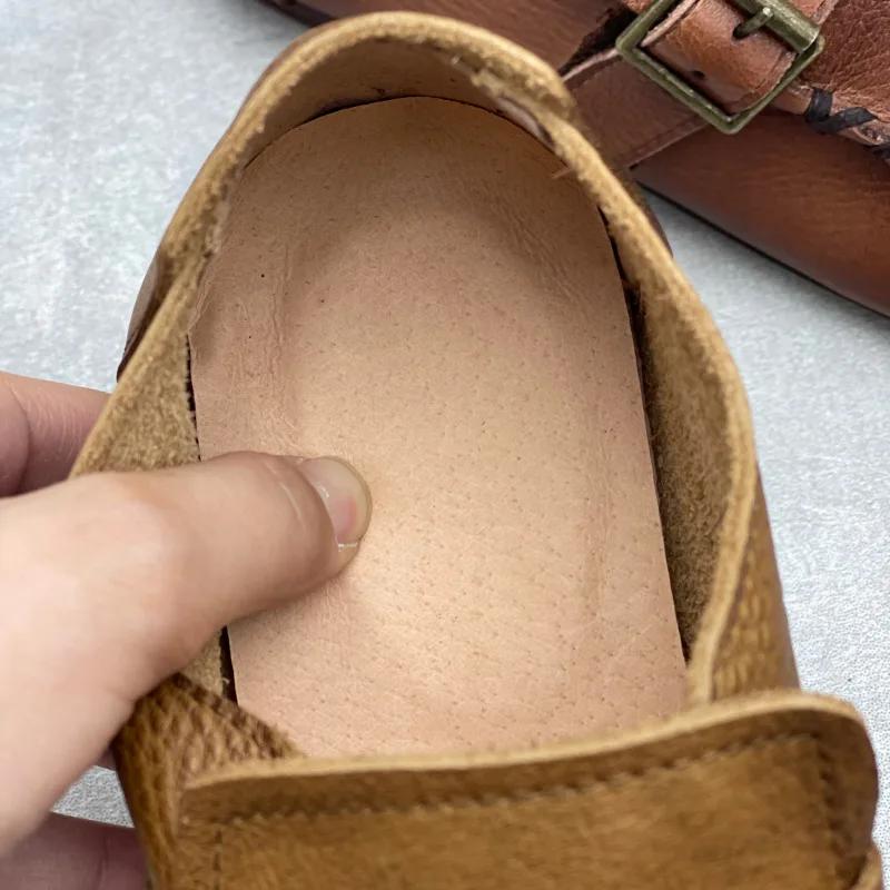 GKTINOO Genuine Leather Shoes Women Flat Casual Shoes Soft Cow Leather Brand Shoes Round Toe Soft Sole Casual Women's Flat Shoes