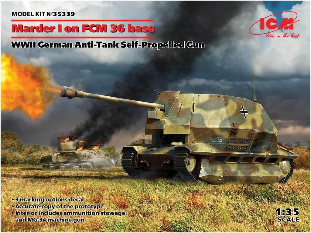 ICM German Army FCM36 Marder I Specification Plastic Model Kit 35339 1/35