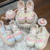 Cute Sweet Lolita Shoes Thick Sole Platform Women Pumps PU Leather Mary Janes Girls Sandals Cross Strap Party Princess Shoes