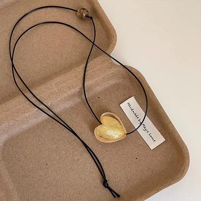 Simple Love Long Necklace Women's Design Sweater Chain with