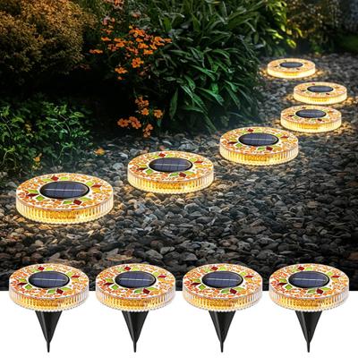 Solar Ground Light Outdoor Flat Solar Powered Disc Light IP68 Waterproof Pathway Light for Garden Yard Lawn Walkway Driveway Landscape Lighting