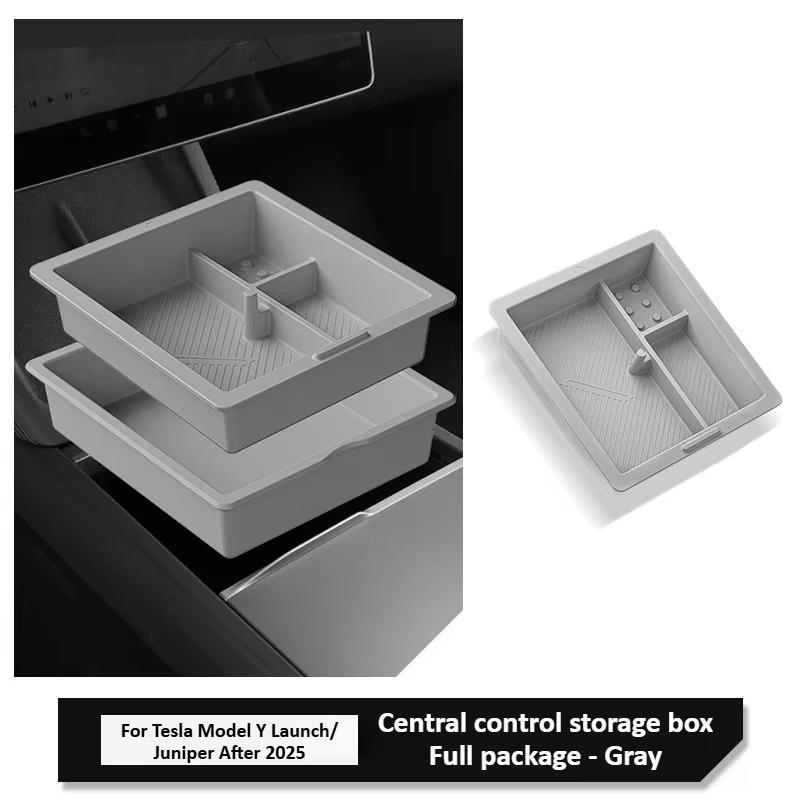 for Tesla Model Y Juniper 2025 Central Control Storage Box Armrest Box Eyeglass Holder Organizer Tray Interior Car Accessories