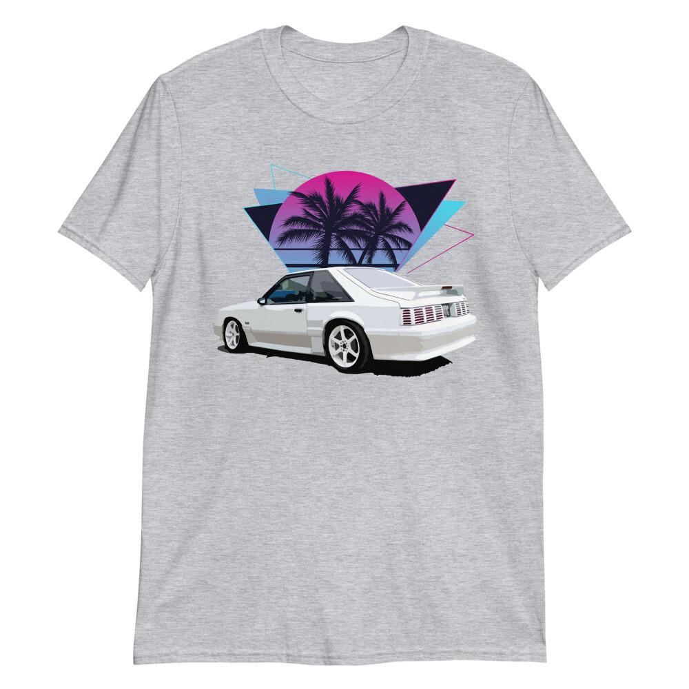 80s 90s Vaporwave Mustang Foxbody 5.0 GT Short-Sleeve Unisex T-Shirt XXL