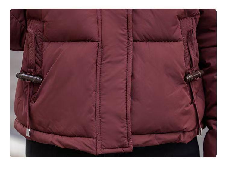 Women's 2025 Winter Fashion Slim Color Block Cotton Coat - Small Size, Thick, and Warm