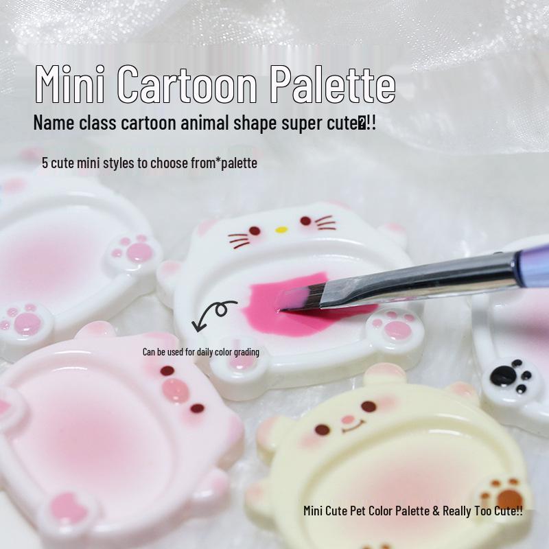

Mini Cute Pet Nail Art Palette for Color Mixing and Chinese Painting