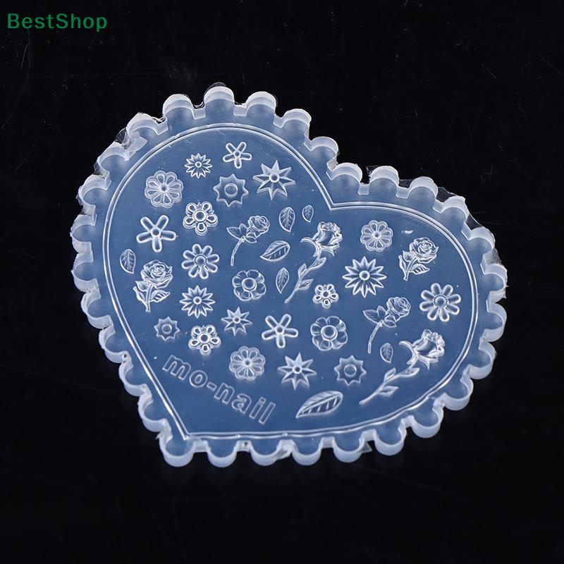 3D Silicone Nail Mold Relief Flower Manicure Mold DIY Nail Decor Transparent Nail Template